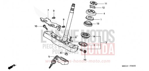 TIGE DE DIRECTION VT750C6 de 2006